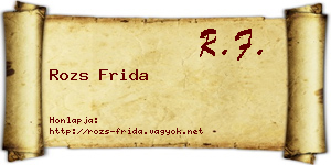Rozs Frida névjegykártya